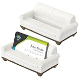 Geelin 2 Pcs Sofa Business Card Holder for Desk Modern Rubber Card Business Postcard Organizers Cute Office Desktop Accessory for Women Men Gift