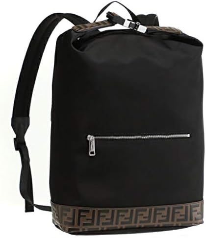 Amazon Fendi フェンディ バッグ メンズ Leather Nylon バックパック リュック Maya Nero 7vz044 nd F147m 並行輸入品 Fendi フェンディ バッグ スーツケース
