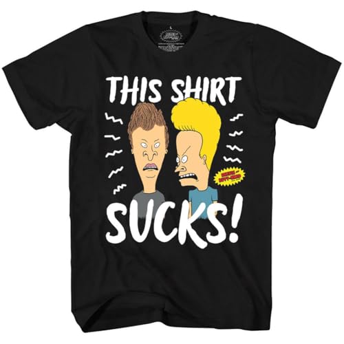 Beavis and Butt-Head This Shirt Sucks! T-Shirt (Medium) Black