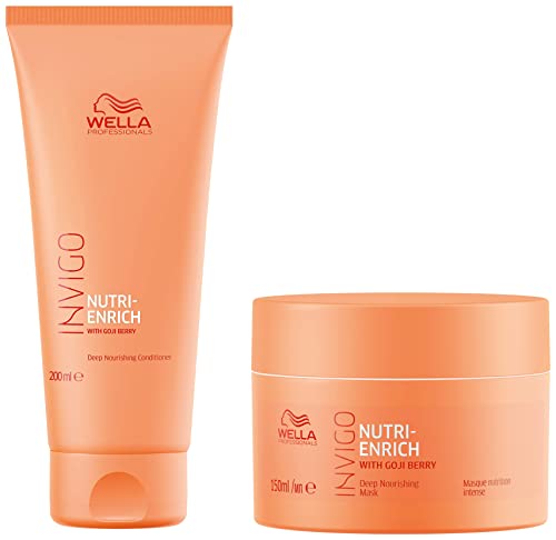 Image of WELLA Professionals Invigo Nutri Enrich Deep Nourishing Conditioner 200 Ml And Mask 150 Ml Duo For Dry And Damaged Hair - 2 Count