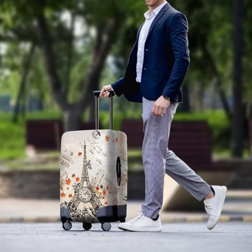 Image of Mumeson Effiel Tower Luggage Cover & Protector - Fits Most Sizes, Lightweight, Washable, Stretch