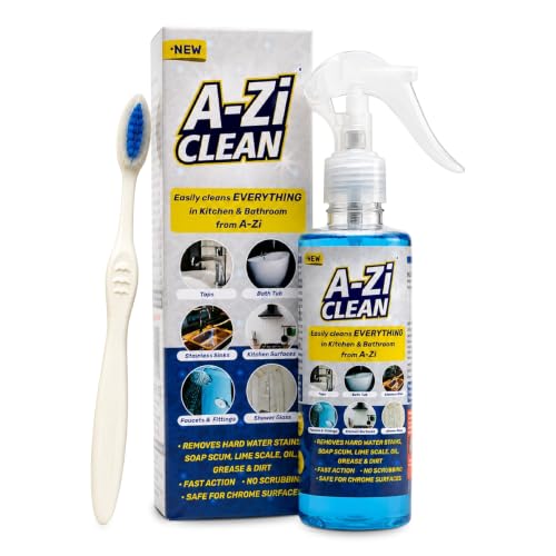 Image of Tap Cleaner | Removes Hard Water Stains & Limescale | Ideal for Chrome, Steel & Taps, Mirrors, Bathtubs, Sinks & Showers | All-Purpose Cleaner & Limescale Remover Spray, 200ml