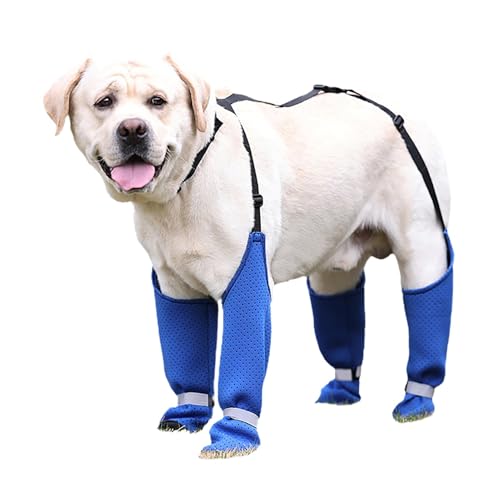 Hundepfotenstiefel-Leggings – Schneeschuhe, Hundepfotenschutzstiefel, Hundegeschirr für kleine bis XL | schmutzabweisend, rutschfest, mittelgroße Hunde, Winterstiefel, Rücken zu Rücken Hund,