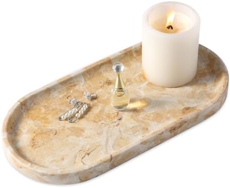 Koville Egypt Natural Marble Tray, 12"x6" Vanity Decorative Tray ...