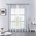 CUTEWIND Rideaux Voilages Chambre de Fil Passe Tringle Cuisine Semi-Transparent 140X220 cm Girs Moderne Romantique Mince Panneaux de Fenêtres pers pour Salon Chambre Décoration