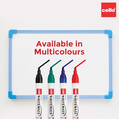 Cello Whitemate Whiteboard Markers | Set Of 4 Markers And 1 Duster | 4 Assorted Ink Colours | Bold Point Marker Pens With Easily Refillable And Erasable Ink | Writes Longer. (Image - 4)