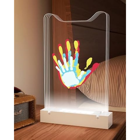 Family Handprint Kit with Light, Baby Hand and Footprint Kits, Family Gifts Keepsake for New Parent and Newborn, Cat Design Cover