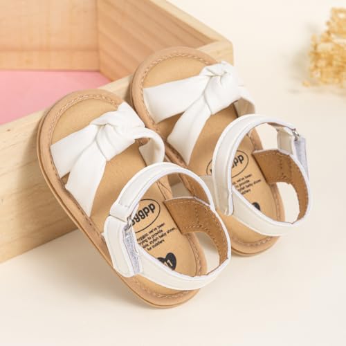 Image of CENCIRILY Infant Baby Girls Boys Sandals Summer Beach Outdoor Bowknot Soft Rubber Sole Toddler Princess Dress Flats Walking Shoes