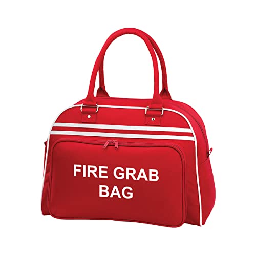 Feuertasche für die Schule, Evakuierung, bedruckt, rotes Notfall-Set und Dokumente, mittlere Größe, Hand- oder Schulter-Tragegriff, Reisetasche Cover