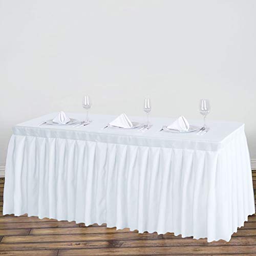 Surmente Tablecloth 14 Ft Polyester Table Skirt For Weddings, Banquets, Or Restaurants(White) … … #TOP5