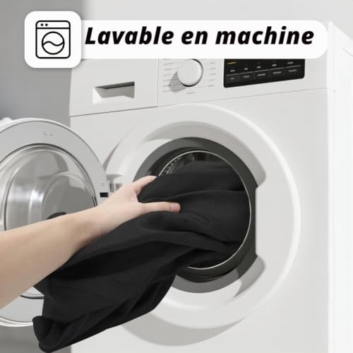Umllpet Pouf XL en forme de goutte avec housse uniquement (sans rembourrage) pour adultes et enfants, pouf de jeu pour salon, chambre d'enfant, canapé, décoration extérieure, 100 x 120 cm (noir) – vue 7