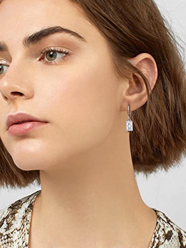 Bestyle Silver Solitaire Diamond Drop Earrings | Hypoallergenic Silver Huggie Hoop Earrings | Sparkle April Birthstone Earrings For Women | White Cz Huggie Earrings For Wedding Bridemaid #TOP1