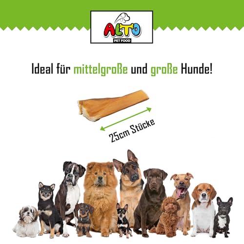 ALTO - Premium Rinderkopfhaut für große Hunde - 25cm Stücke - Hunde Kauartikel groß - Hundeleckerli für Zahnpflege Hund und Beschäftigung - 400g