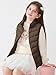 Haloumoning Girls Puffer Vest Kids Zip Up Padded Gilet Winter Quilted Jackets Fashion Outwear 5-14 Years
