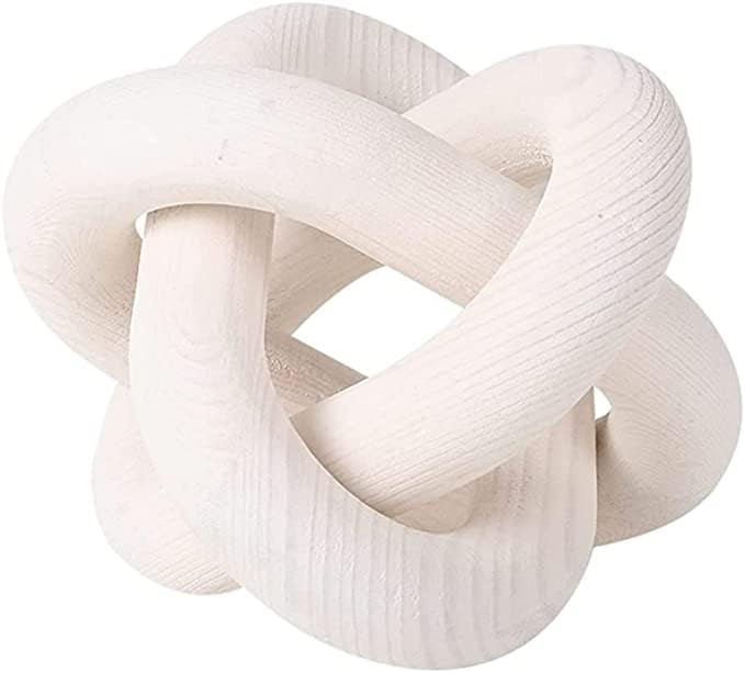 Decorazione a catena in legno con nodo a 3 maglie, ornamento decorativo per tavolino da salotto in legno
