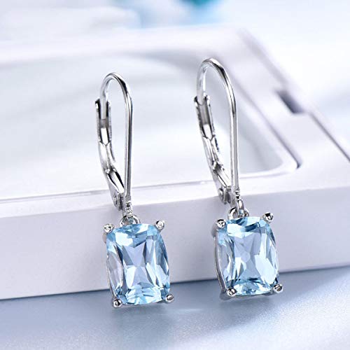Boucle d'oreille topaze bleue naturelle s925 cadeau idéal femme