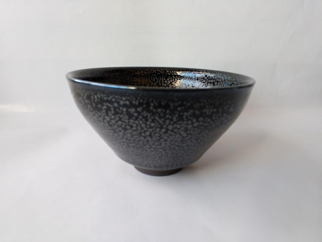 油滴天目茶碗 久田重義 造 共箱 共布 茶碗 茶道具 抹茶碗 ※海外