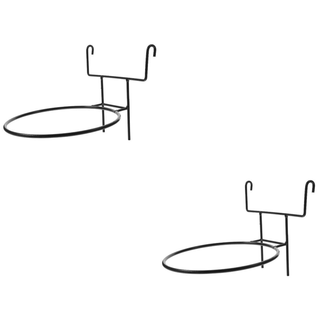 Supports muraux pour pots de fleurs ibasenice en fer noir x2