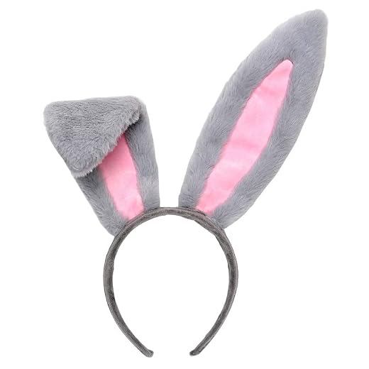 CNALLAR Gray Bunny Ears Headband Lola Bunny Costumes Accessories for Easter Halloween Decorations Outdoor 1pcs Only