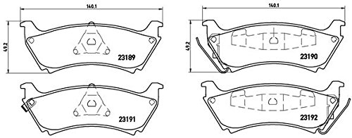 Brembo Fren Balatası, Arka Mercedes A Serisi W169 (2004-2012), B Serisi W245 (2008-2011) 96(W) x 15(T) x 41(H) mm P50058