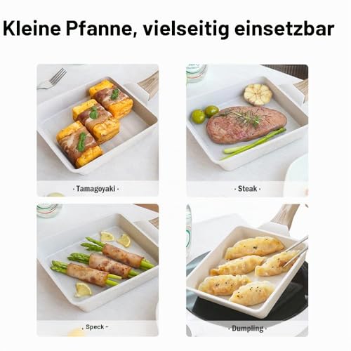 Foto von Bobikuke Tamagoyaki Pfanne, Japanische Omelette Eierpfanne Nonstick, Weiß