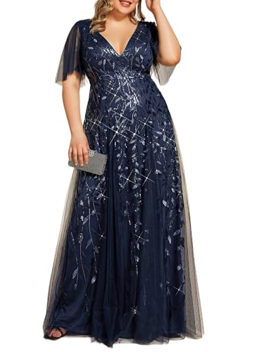Robe formelle en tulle col en V Ever-Pretty confection prestigieuse