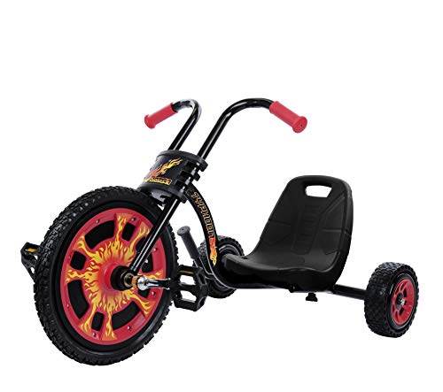 Hauck Typhoon Pedal Go Kart with The ape-Hanger Handle Bars, Real Rubber Tires with 15-inch Front Rim and a Low Rider Adjustable Bucket seat