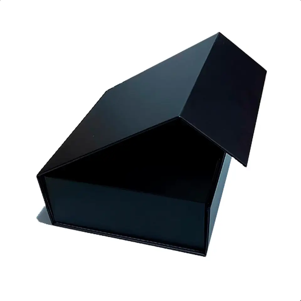 Caixa 18x18x7 Embalagem Presente Preta Rígida Quadrada Tampa Magnética P/Kits