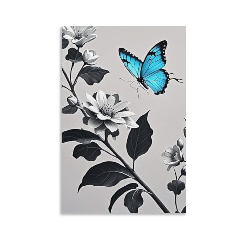 Toile murale papillon bleu évadez-vous avec une décoration murale poétique