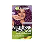 Garnier Nutrisse Ultra Color Hair Dye, Vegan, 5.21 Intense Lilac. Ensures 100% grey coverage and a striking, unique 8-week colour. No-ammonia, vegan for an intense and captivating lilac shade.