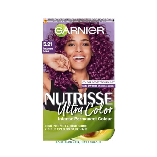 Garnier Nutrisse Ultra Color, Permanent Hair Dye, Intense Colour, For All Hair Types, 5.21 Intense Lilac