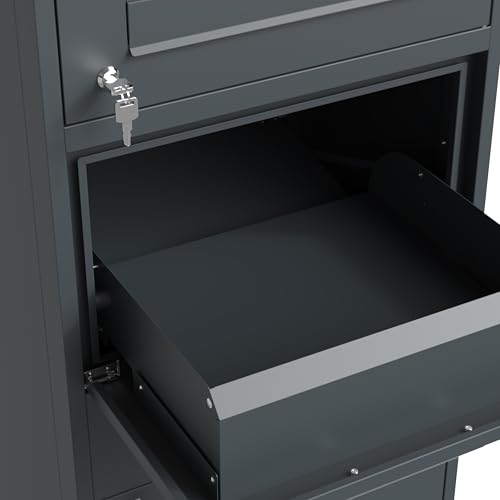 DEGAMO Paketbox Briefkasten Bremen 50x38x112cm, Stahl anthrazit RAL 7016, stehend, wasserdicht