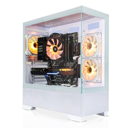 SYSTEMTREFF Basic Gaming PC weiß AMD Ryzen 5 5500 6x4.2GHz | Nvidia RTX 3050 6GB DX12 | 512GB M.2 NVMe | 16GB DDR4 RAM | WLAN Desktop Computer Rechner für Gamer, Zocker & Streamer