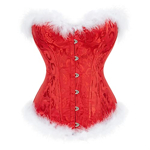 Espartilho de Natal lingerie de Papai Noel para mulheres, bustiê, fantasia de Papai Noel plus size,