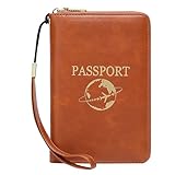Reisepasshülle Reisepass Organizer Multi-Taschen mit PU Block Reisepasshülle Reisepasshülle Reisepasshülle für Dokumente Bordkarte Bargeld Tickets für Männer Frauen