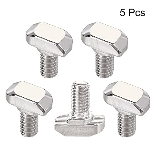Image of uxcell M6x12mm T-Slot Drop-in Stud Sliding Bolt Screw Carbon Steel for 30 Series Aluminum Profile 5pcs