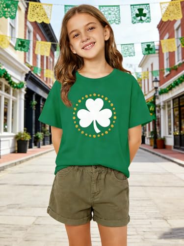 Image of Haloumoning Girls Short Sleeve T-Shirts | Kids, Summer,girls shirts,versized t shirts,Girls T-Shirts,Oversized Tops, Casual Crewneck, Basic Tees 5-14Y
