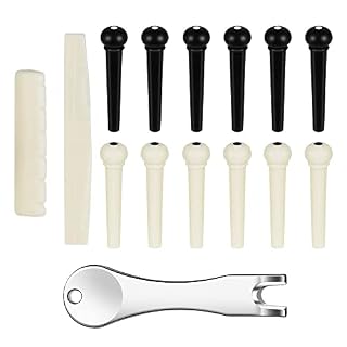 BUENTYA 12 PCS Chevilles Guitare Acoustiques Extracteur de Broches de Guitare 6 Noirs 6 Blancs avec 2 Sillets de… - Les Beatles, Paul McCartney, John Lennon, RIngo Starr, George Harrison BUENTYA 12 PCS Chevilles Guitare Acoustiques Extracteur de Broches de Guitare 6 Noirs 6 Blancs avec 2 Sillets de… – Image 7