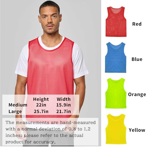 Image of 6 Pack Pinnies Team Practice Vests for Child Youth Teen Adult, Mesh Scrimmage Jersey for Soccer Football Basketball