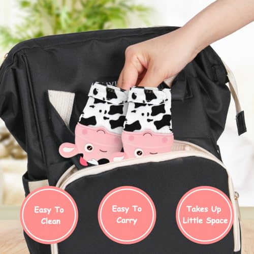 Image of 2Pack Silicone Teething Mitt, Cow Baby Teething Toy for 0-6 6-12 Months, Food Grade Silicone Infant Teething Mitten, BPA-Free Baby Chew Toys for Pain Relief, Sucking Needs