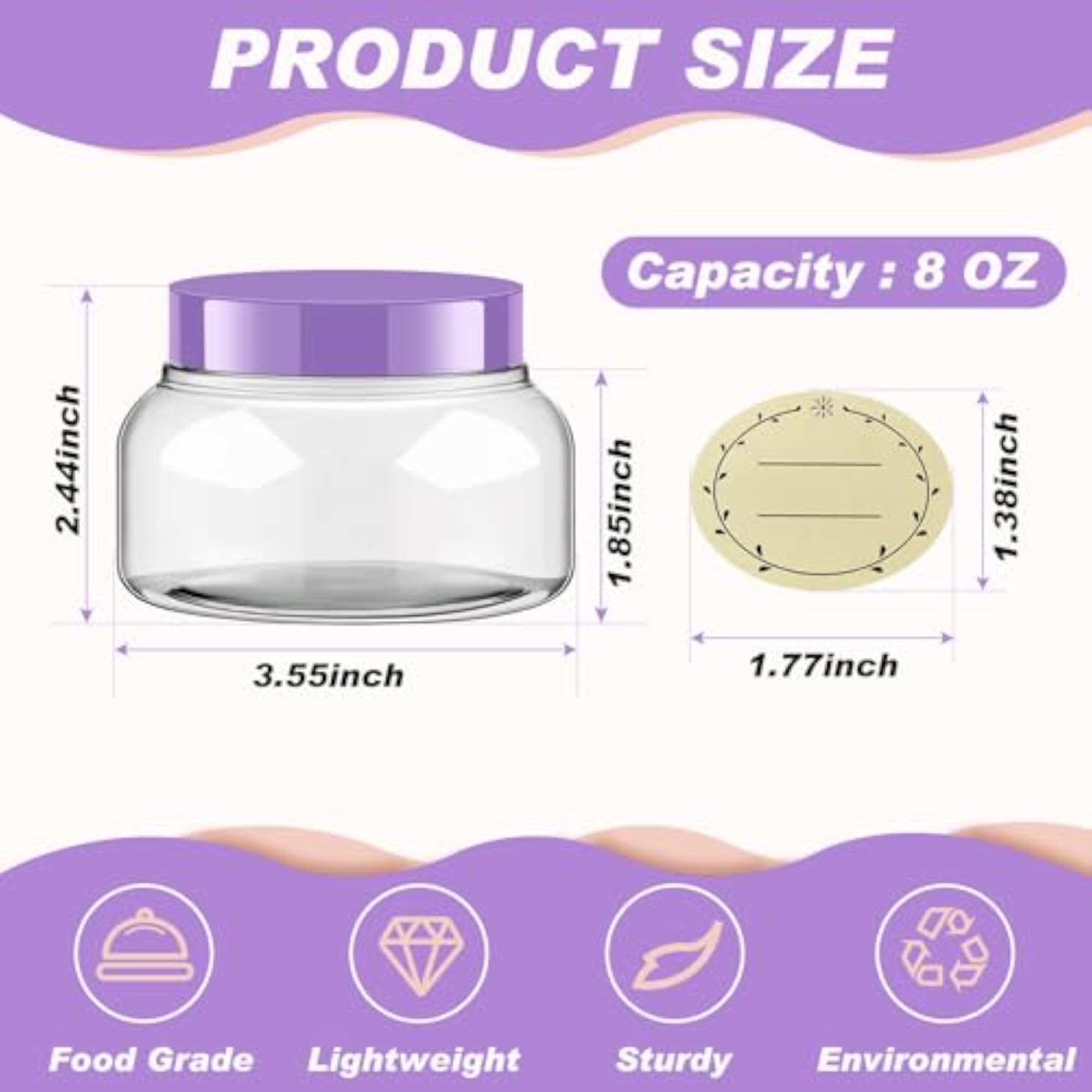 8 oz Plastic Containers with Lids for Body Scrub