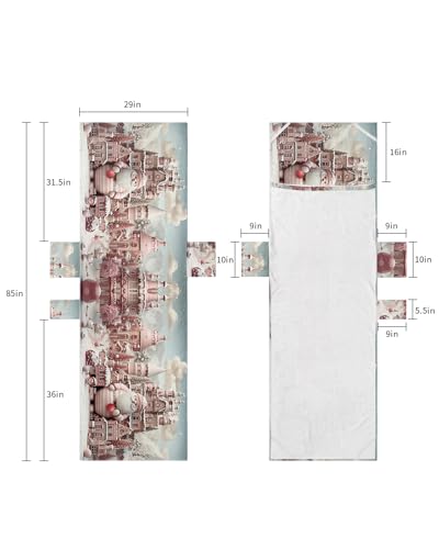 Christmas Beach Lounge Chair Towel Cover, Soft Chaise Lounge Towel with Side Pockets Patio Pool Chairs Cover for Beach/Pool Sunbathing 29x85 Pink Santa Xmas Castle Winter Snowflake