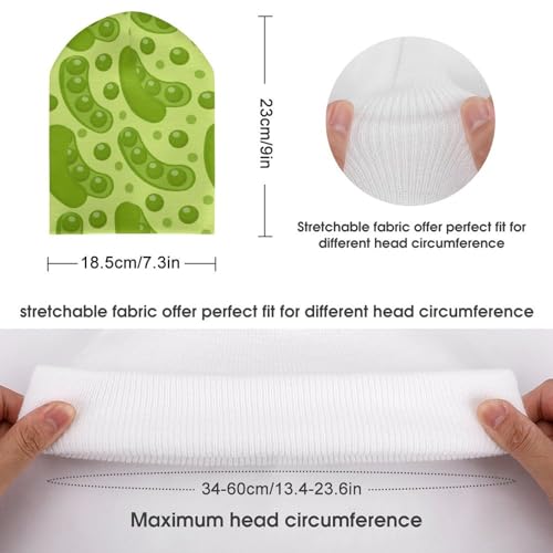 Cartoon Pea Pattern Kids Beanie Hat for for Girls Boys Children Cap Winter Knitted Chemo Cancer Headwear Accessories Gifts Decoration Black2