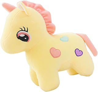 STAHAD 1Pc Bichos De Pelúcia Fofos Travesseiro De Animal Playset De Algodão Infantil Travesseiro De Unicórnio Travesseiro De Pelúcia De Unicórnio De Pelúcia Amarelo Presente Recheado De