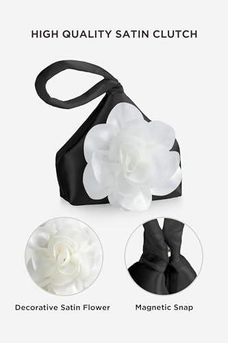 Image of BABEYOND Clutch Purses for Women - Evening Bags Flower Satin Handbag Classy Wristlet Purse for Party Daily Wedding