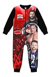 WWE Boys World Wrestling Entertainment Fleece Sleepsuit Kids Onesie (6-7 Years) Red