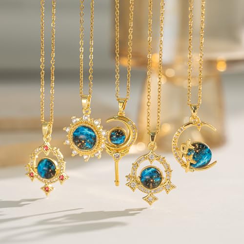 Collier Blue Planet sur la Lune en zircon, le cadeau idéal pour célébrer un moment unique