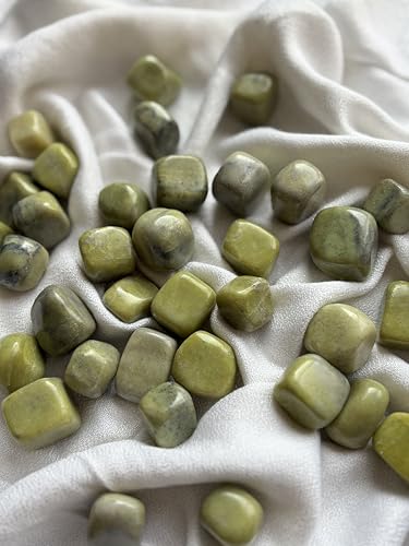 Image of Tumbled Stones, Natural Crystal Healing Stones, Home Office Decor, Aquarium Decorative Pebbles, Vase Fillers (Serpertine, 100)