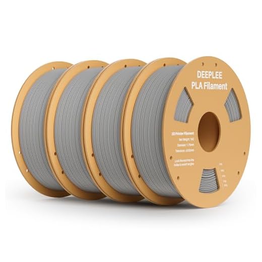 ⚡ DEEPLEE PLA 1.75mm 3D Printer Filament, Dimensional Accuracy +/- 0.02mm, Neatly Wound, No Clogging, Vacuum Package, Fits for Most FDM 3D Printers, 4 Pack Gray