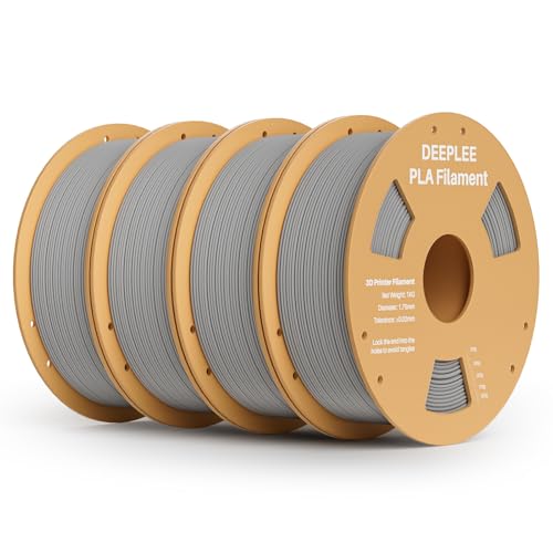 Image of PLA 1.75mm 3D Printer Filament, Dimensional Accuracy + /- 0.02mm, Neatly Wound, No Clogging, Vacuum Package, Fits for Most FDM 3D Printers, 4 Pack Gray